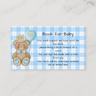 Livre pour bébé, encart pour la baby shower ours