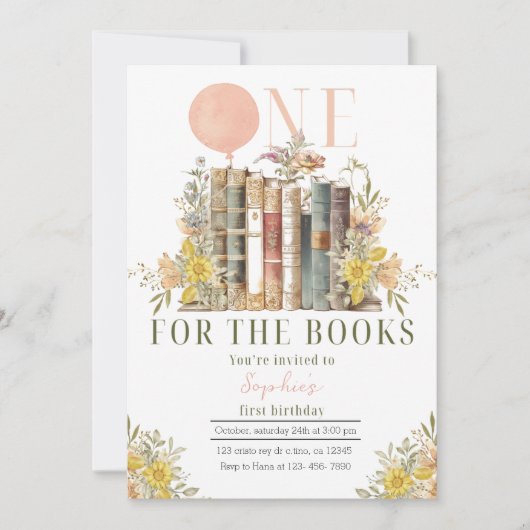 Livre rose Première Invitation anniversaire (Devant)