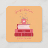 Livre rouge Tutor Orange Carré Cartes de visite (Devant)