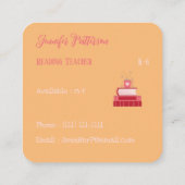 Livre rouge Tutor Orange Carré Cartes de visite (Dos)