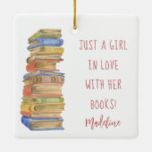 Livre Stack Book Lover Céramique Ornement (Dos)