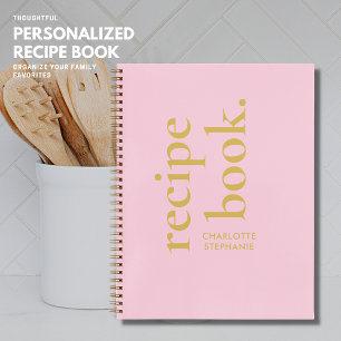 Livre tendance Blush Pink Blank Cuisine avec nom