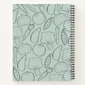 Livre turquoise de recettes de doodle végétal (Dos)