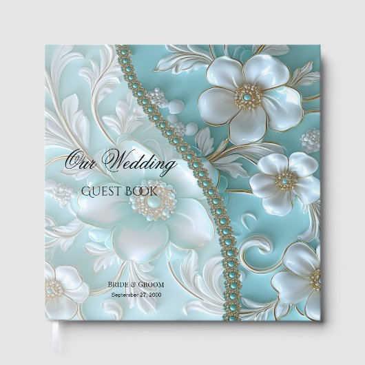 Livre turquoise Floral (Recto)