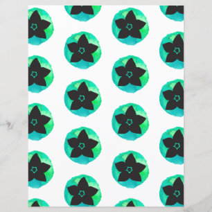 Livre vert bleu Hawaii Flower Papier