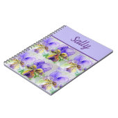 Livre Viola violet fleurs d'aquarelle femme art (Côté gauche)