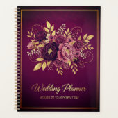 Livre Wedding planner Maroon & Gold de luxe (Devant)