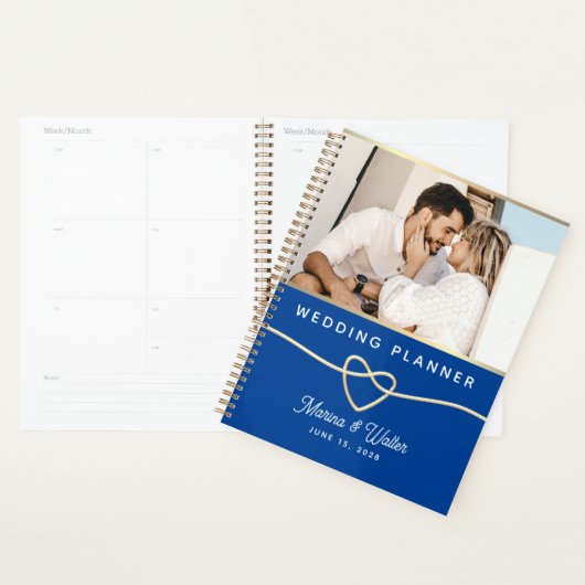 Livre Wedding planner photo bleu (Devant avec enveloppe)