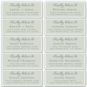 Livrer au Mariage de calligraphie Étiquette de adr