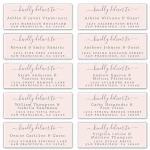 Livrer au Mariage de calligraphie Étiquette de adr