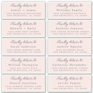 Livrer au Mariage de calligraphie Étiquette de adr