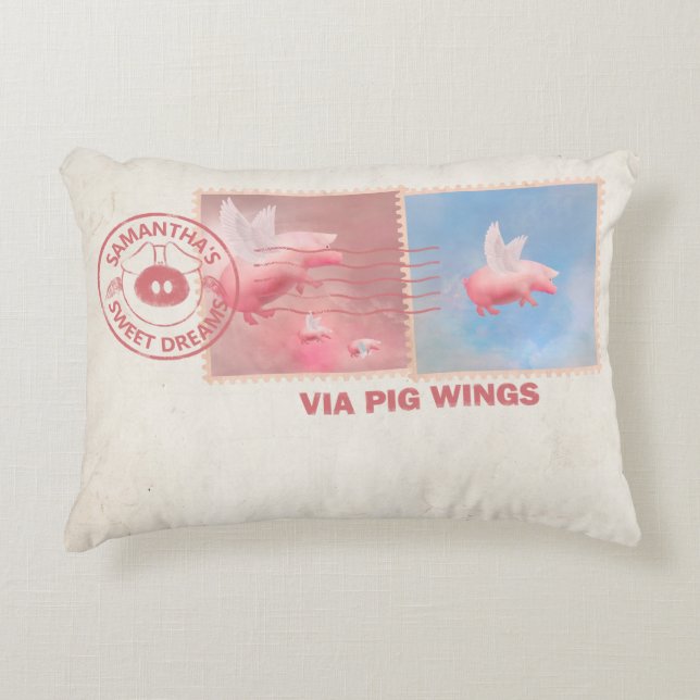 Livrer vous-même Flying Pig Coussin d'accentuation (Devant)