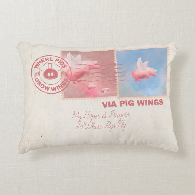 Livrer vous-même Flying Pig Coussin d'accentuation (Devant)