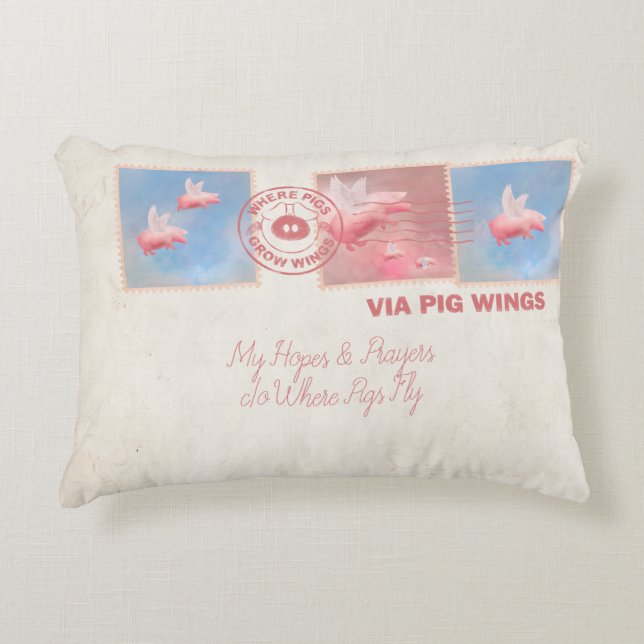 Livrer vous-même Flying Pig Coussin d'accentuation (Devant)