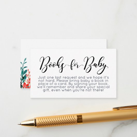 Livres à fleurs d'aquarelle pour la carte de boîti (Devant/Arrière en situation)