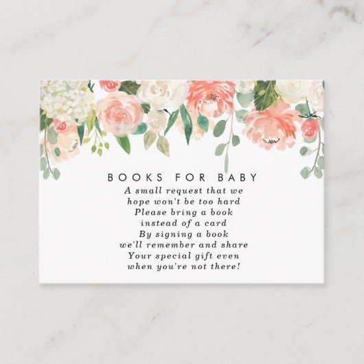 Livres à fleurs de pêche rose pour la carte de dem (Devant)