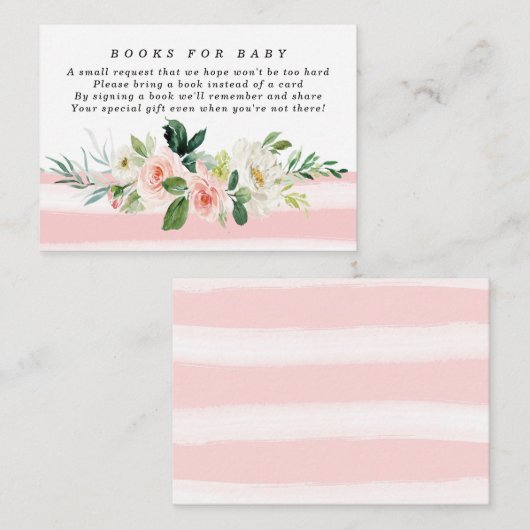 Livres à fleurs roses pour la carte de demande de (Devant / Derrière)