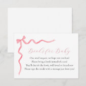Livres à ruban rose pour carte de bébé (Devant / Derrière)