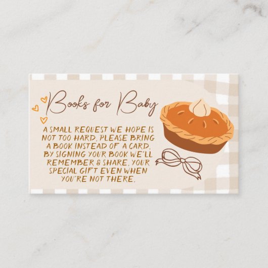 Livres à tarte pour bébé avec une petite carte d'i (Devant)