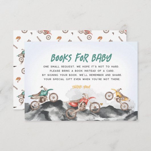 Livres à vélo pour bébé invitation insérer (Devant / Derrière)