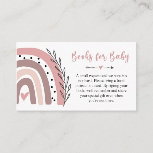 Livres Arc-en-ciel rose pour la carte d'insertion  (Devant)