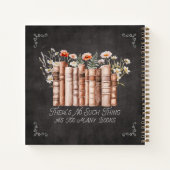 Livres avec Fleurs et Citation sur Cahier Noir (Dos)