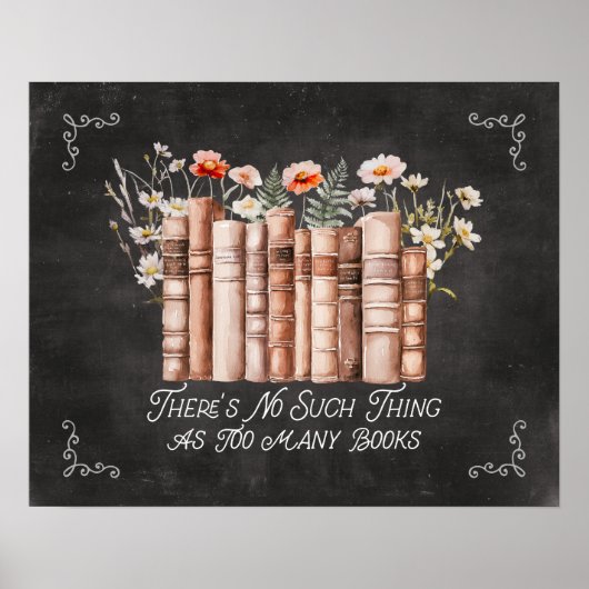 Livres avec fleurs et citation sur tableau noir (Devant)