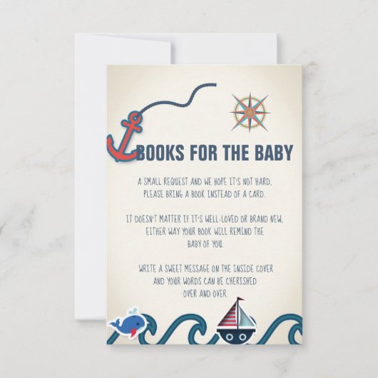 Livres Baby showers Nautiques Pour La Carte Bébé (Devant)