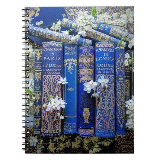 Livres bleus et fleurs (Devant)