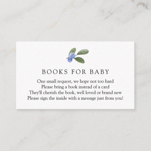Livres Blueberry pour Baby Request Carte de boîtie (Devant)