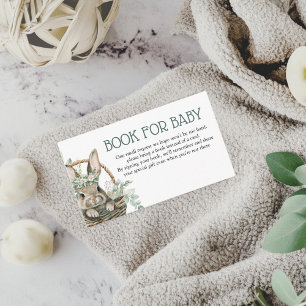 Livres Bunny verts pour carte Baby shower
