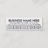 livres. carte perforée de fidélité (Dos)