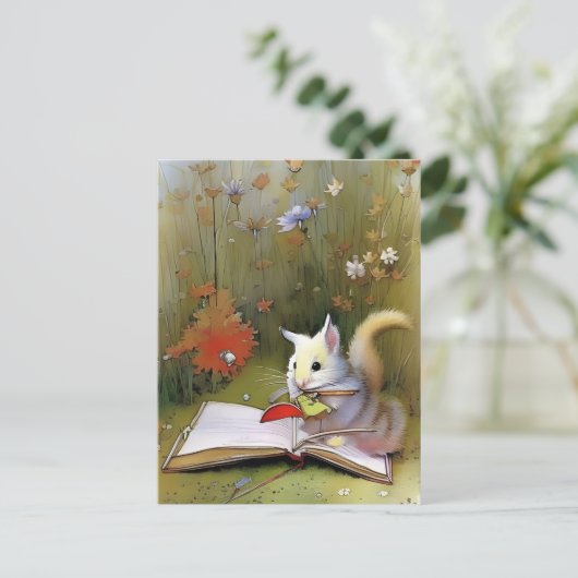 Livres, carte postale pour les postes (Debout devant)