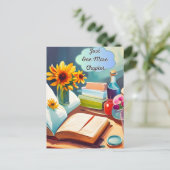 Livres, carte postale pour les postes (Debout devant)