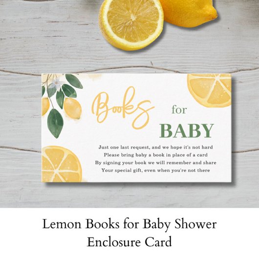Livres citron pour carte de boîtier Baby shower
