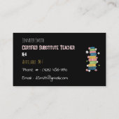 Livres colorés Substitut Carte de visite enseignan (Dos)