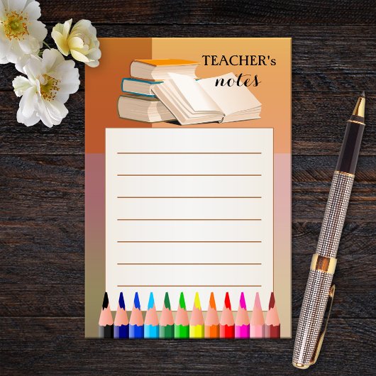 Livres Crayons Colorful Teacher Post-it Notes