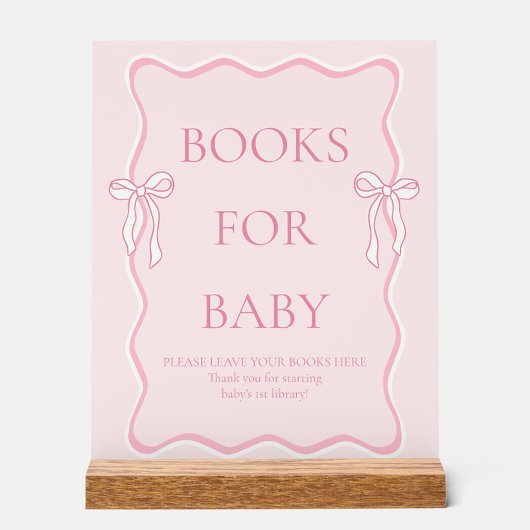 Livres de Baby shower pour bébé avec Bow rose