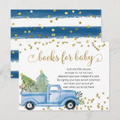 Livres de Camion Bleu de Noël pour carte bébé (Devant / Derrière)