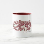 Livres de la bible. Lettrage rouge sur la tasse (Centre)