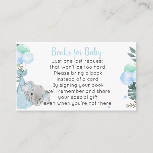 Livres éléphants pour cartes pour bébés (Devant)