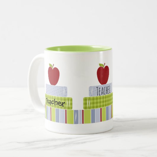 Livres empilés Mug enseignant (Devant gauche)