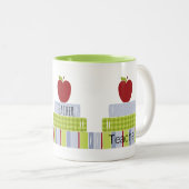 Livres empilés Mug enseignant (Devant droit)