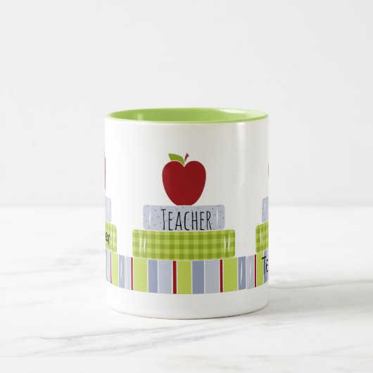 Livres empilés Mug enseignant (Centre)