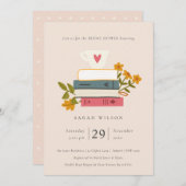 Livres empilés vierges Invitation Fêtes des mariée (Devant / Derrière)