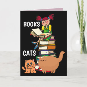 LIVRES ET CHATS CAT CARTES DE SALUT D'ANNIVERSAIRE