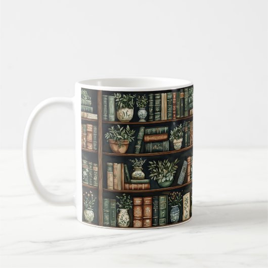 Livres et fleurs Café Mug (Gauche)