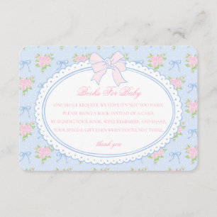 Livres Fleuris Vintage Bleu pour Invitation Bébé I