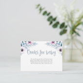Livres floraux bleu pourpre pour carte Baby shower (Debout devant)