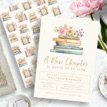 Livres floraux Invitation de douche nuptiale<br><div class="desc">Lancez-vous dans un nouveau voyage avec l'invitation "Un nouveau chapitre est sur le point d'être raconté". Ce design saisit la transition poétique des chapitres de la vie à travers ses belles aquarelles représentant des livres et des fleurs sauvages dans des teintes douces. L'invitation est composée d'un mélange de machine à...</div>